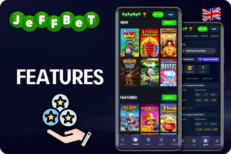 JeffBet homepage features and sportsbook interface