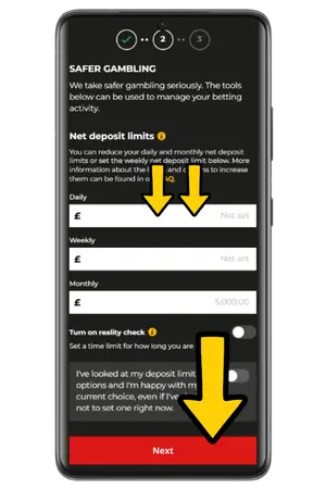 DragonBet deposit limits settings